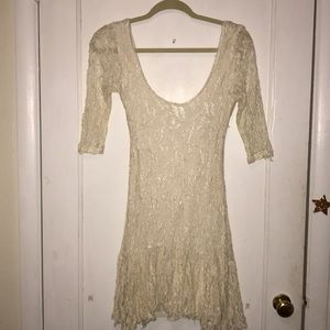 Ecote Lacy cream colored dress size small